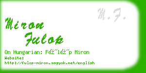 miron fulop business card